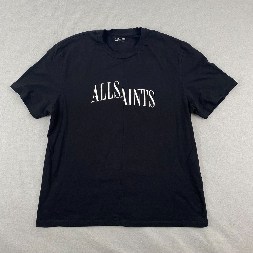 AllSaints Dropout SS T-shirt Medium Crew black Cotton Relaxed Fit